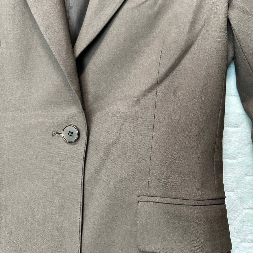 Theory Women Wool‎ Stretch Blazer Jacket Size 2 Tailored Minimalist Office